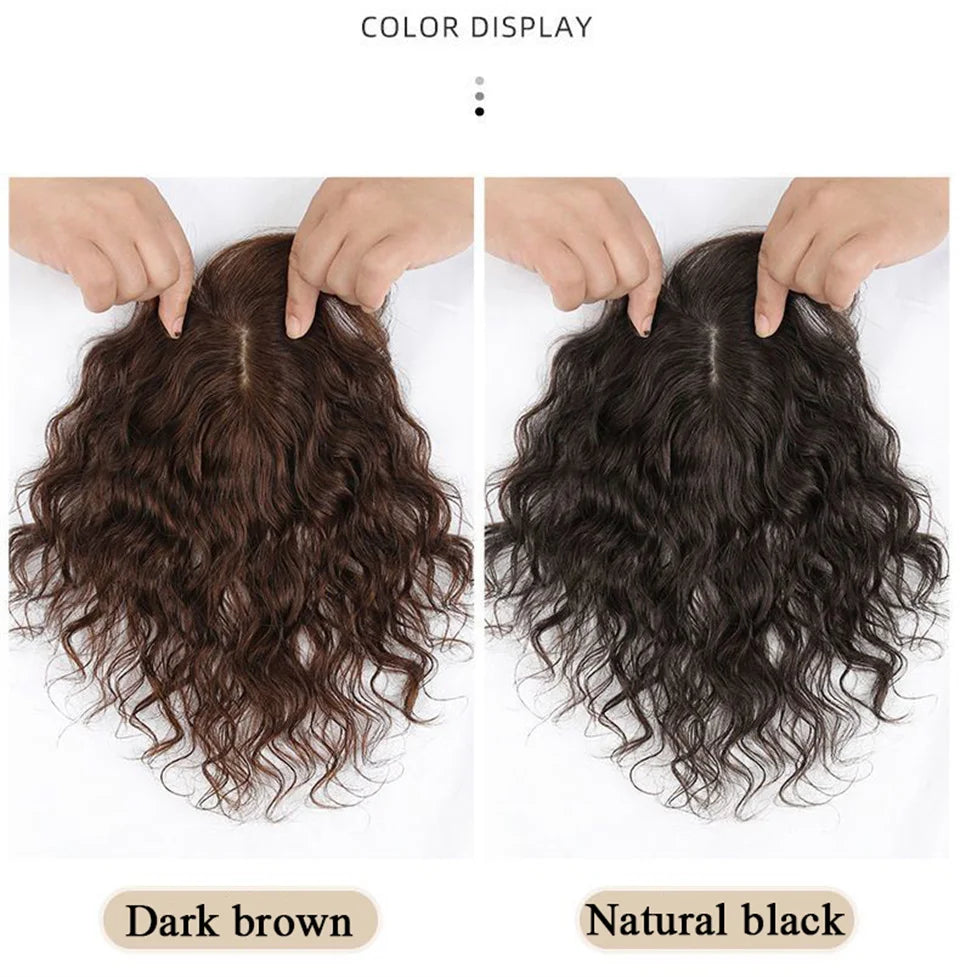 3D Bangs Invisible Seamless Head Hair Water Ripple Hair Air Bangs Head Overhead Natural Invisible Replacement Cover White Hair