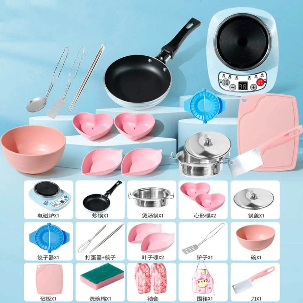 Toy Real Cooking Toy Mini  Rice Cooker Pretend Play Toy Kitchen Kids Toys Simulation Cooking Toys Dollhouse Accessories