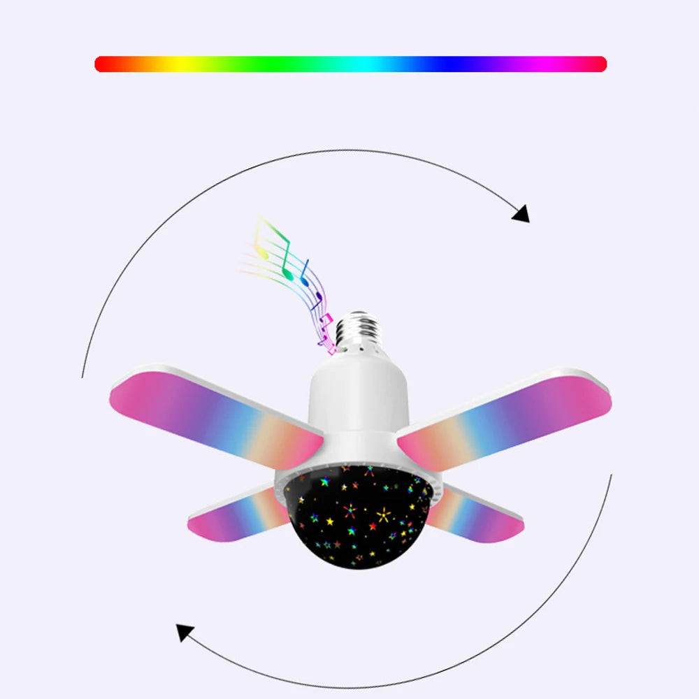 1500Lumens Led 6500k Ambient Music Light, Bluetooth Music Fan Colorful Projection Light, Music Speaker Sync Color Changing Light