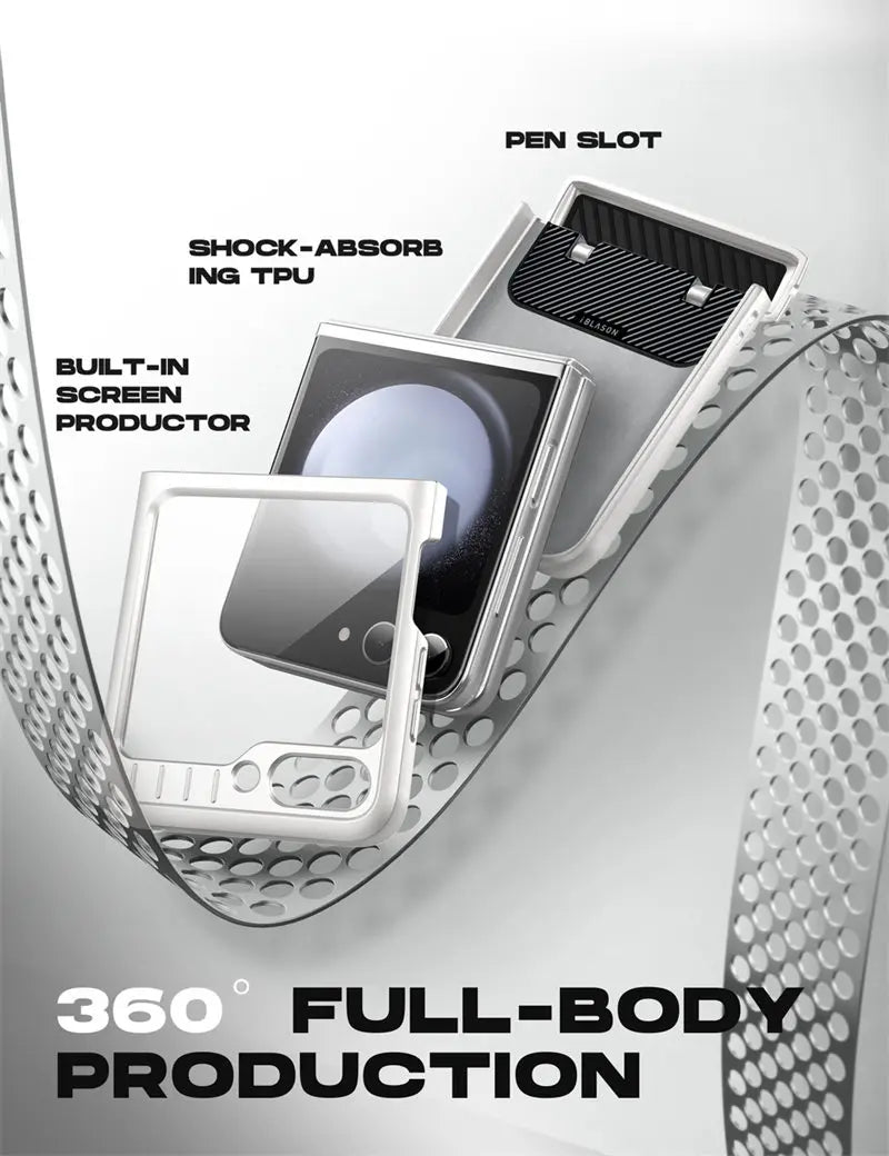 I-BLASON For Samsung Galaxy Z Flip 5 Case 5G (2023) Journey Full-Body Rugged Case with Built-in Screen Protector & Kickstand