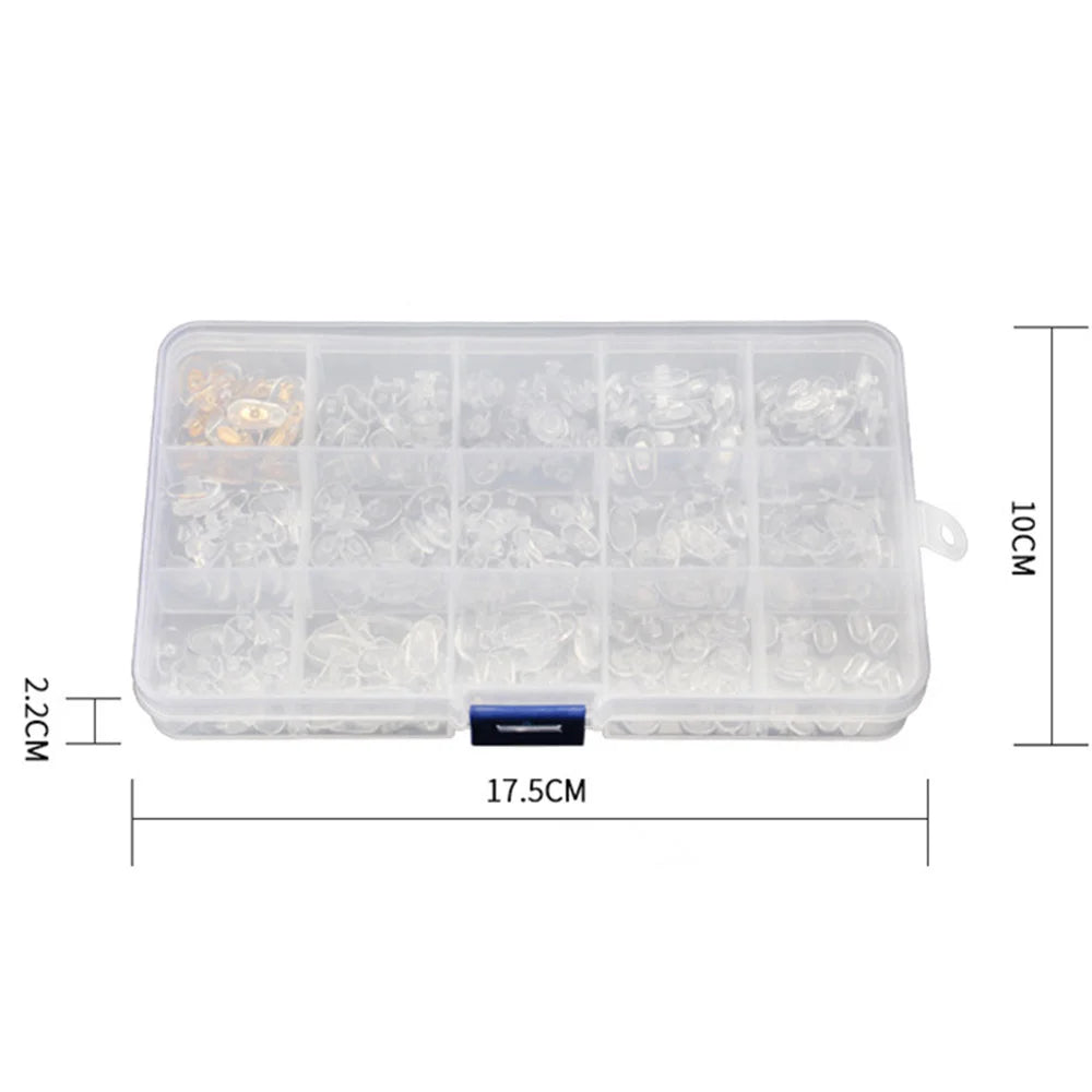 300Pcs/Box Professional Silicone Eyeglass Sunglasses Spectacles Screw On Nose Pads Repair Tool Set Eyewear Glasses Accessories