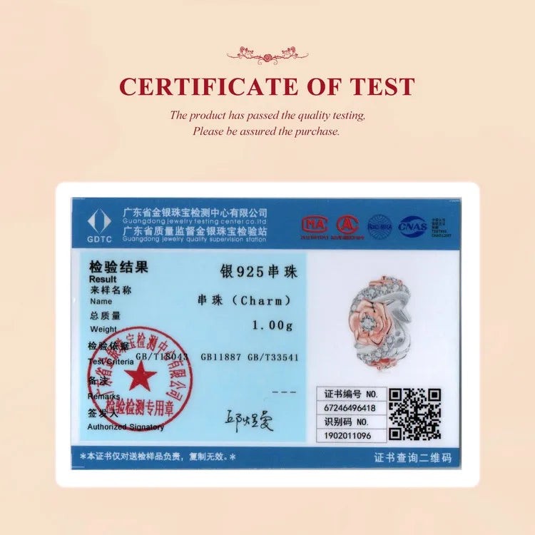 WOSTU 925 Sterling Silver Tree of Life Pendant Plated White Rose Gold Rose Charm Spacer Beads Fit Original Bracelet for Women