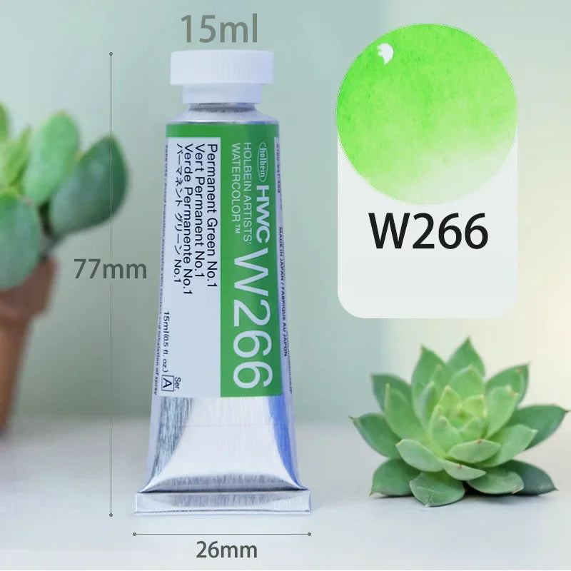 15ml Holbein Liquid Tube Packaging Watercolor Pigment Art Students Outdoor Sketch Speciality Painting Colored Fill Materials