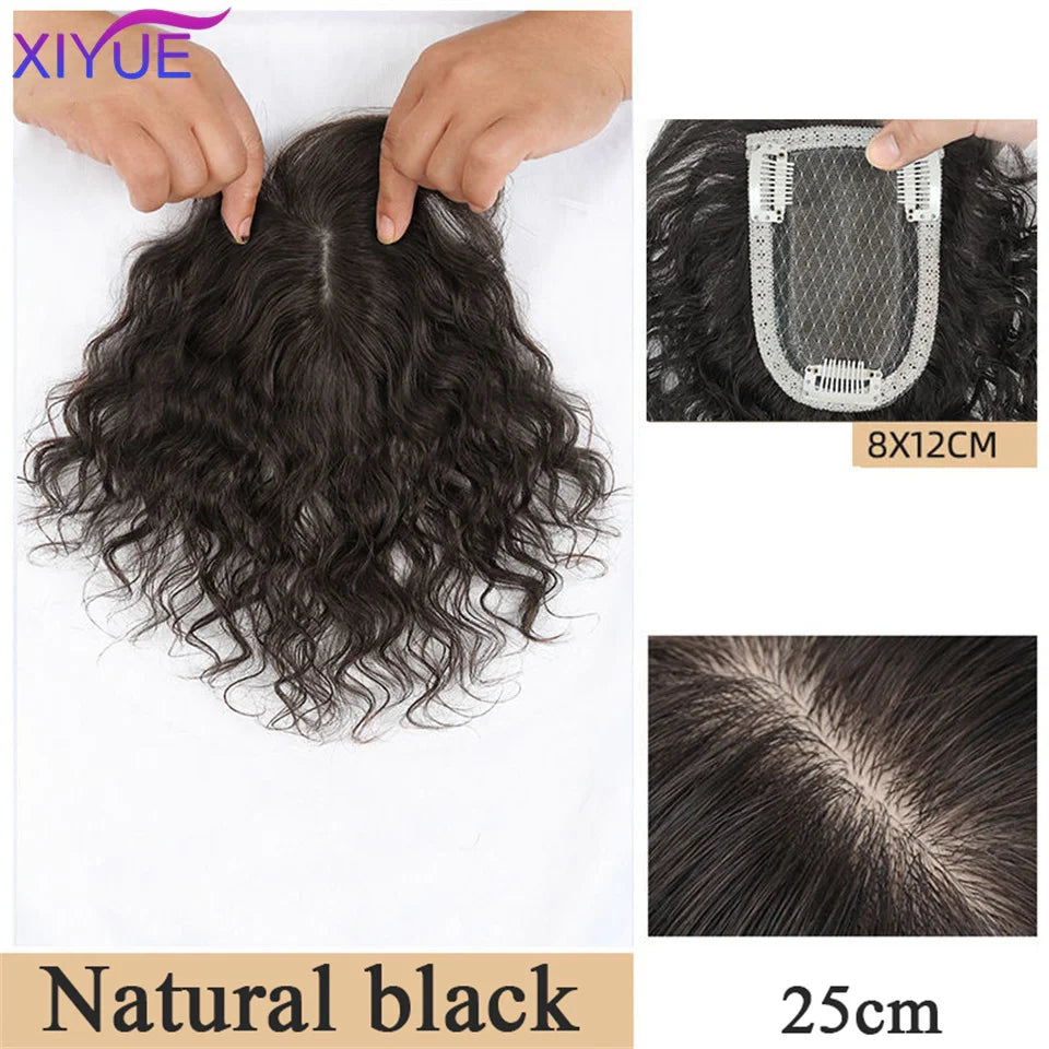 3D Bangs Invisible Seamless Head Hair Water Ripple Hair Air Bangs Head Overhead Natural Invisible Replacement Cover White Hair