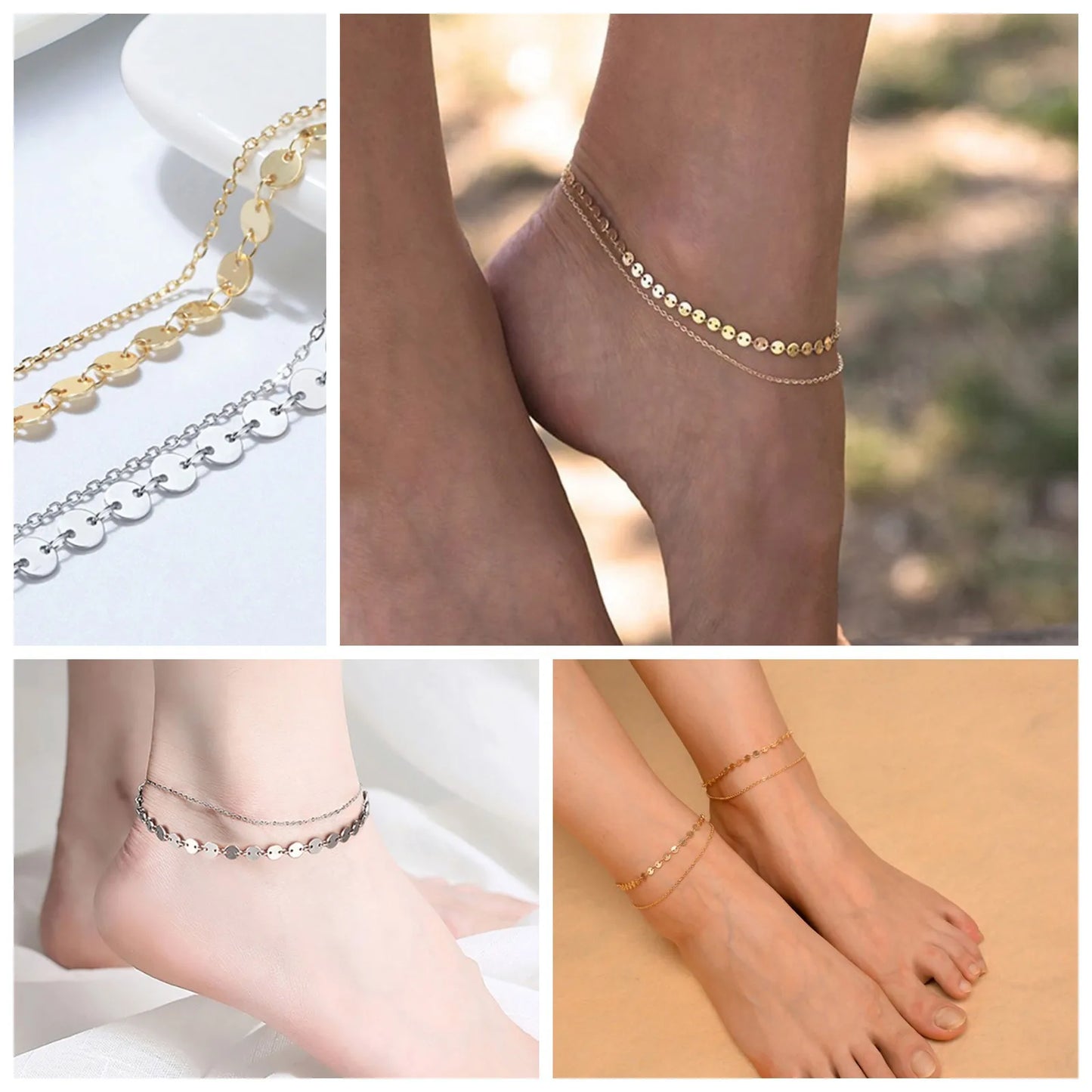 Simple Boho Anklet Bracelets For Women Summer 2023 Holiday Beach Chain Bead Ankle Bracelet On Leg Foot Wedding Party Jewelry