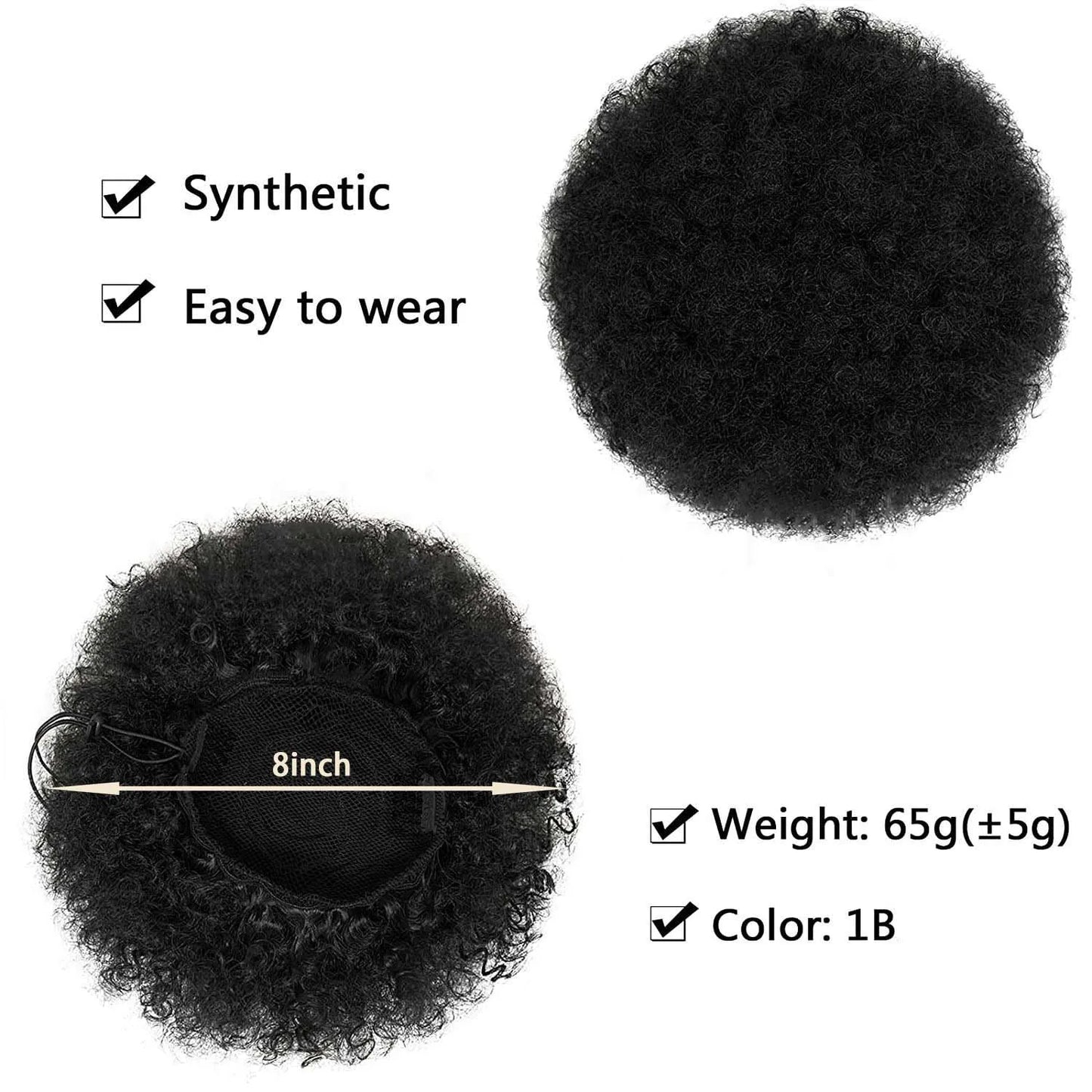 Synthetic 1PCS Kids Ponytail Afro Puff Ponytail for Girls Kids Kinky Curly Hair Updo Donut Chignon Children Small Size Hair Buns