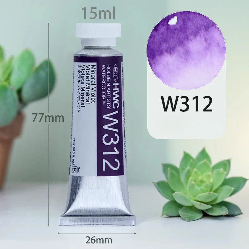 15ml Holbein Liquid Tube Packaging Watercolor Pigment Art Students Outdoor Sketch Speciality Painting Colored Fill Materials