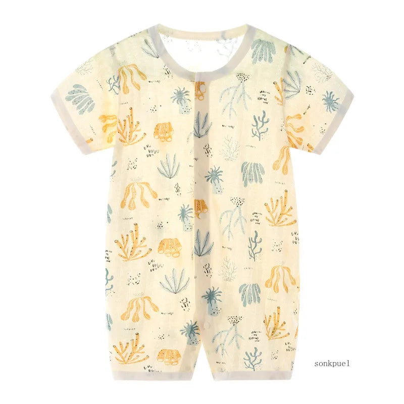 Newborn Baby Girls Boys Cotton Clothes Romper Thin Summer Jumpsuits 2024 New Cartoon Infants Baby Kids Boy Rompers