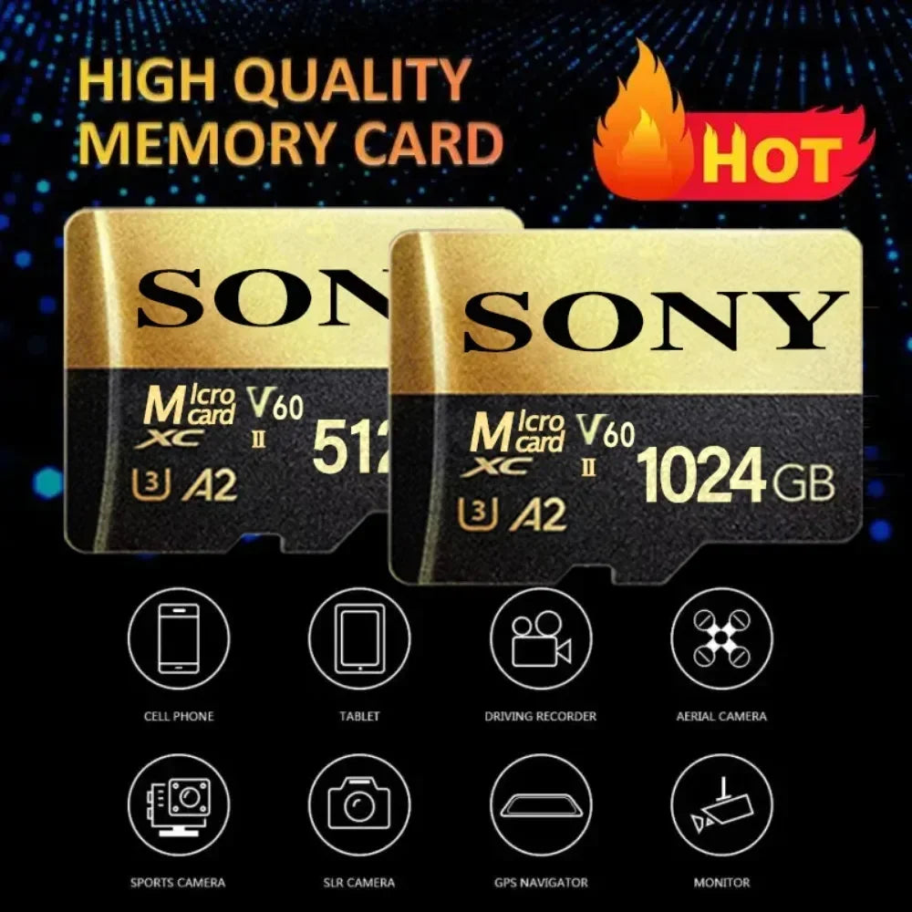Original SONY New Micro SD Card 2TB 1TB High Speed Memory Card 512GB 128GB Class TF Card for Drone Equipment Audio PC Ps5 Game