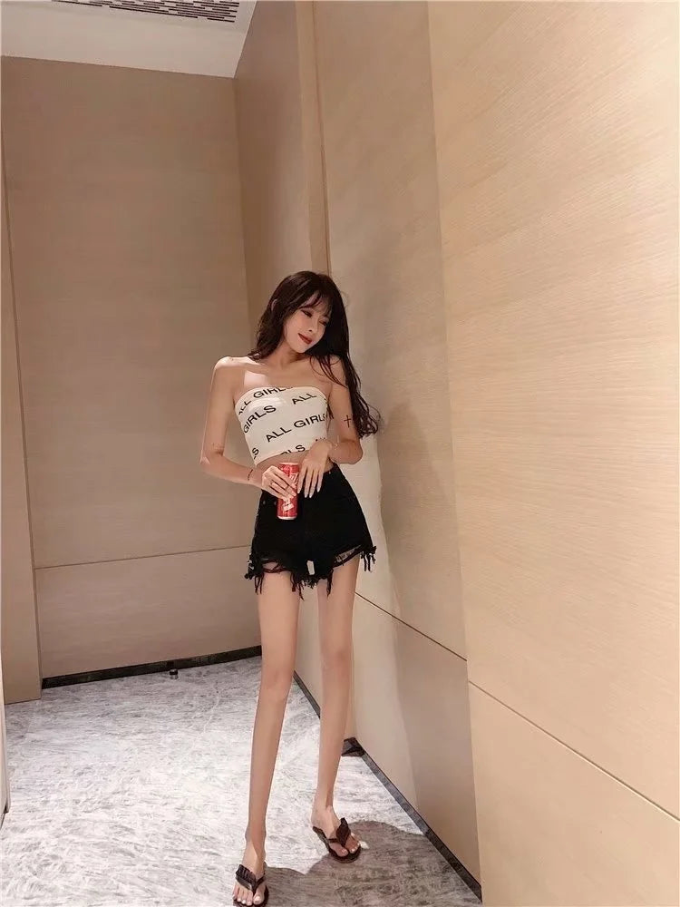 Feynzz Fashion New Summer Women High Waist Button Wigh Leg Jeans Shorts Casual Female Loose Fit Blue Denim Shorts