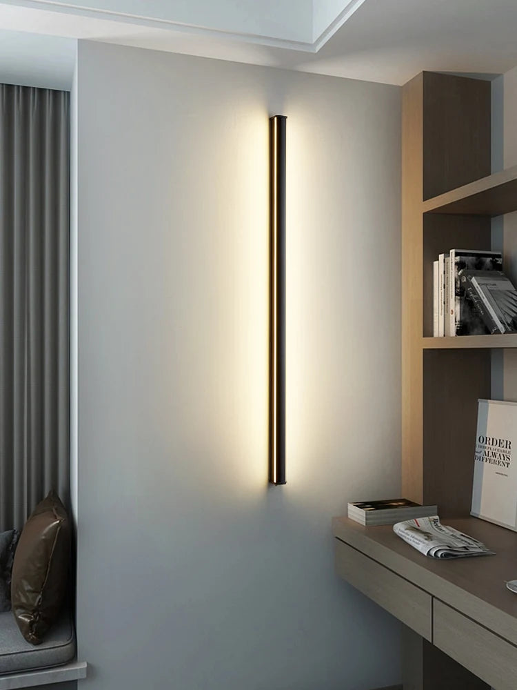 Modern Black LED Wall Lamp for Dining room Living Room Decoration LED Long Strip Wall Lights Staircase Corner Wall Lamp