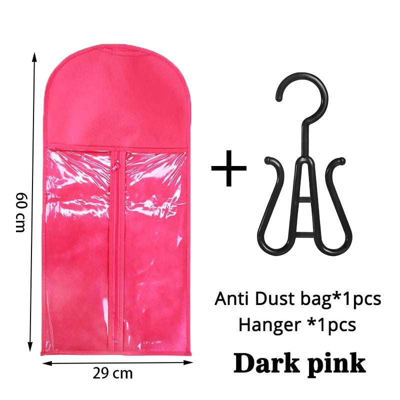 1Set Wig Storage Bag With Hanger Hair Bags With Plastic Hanger For Virgin Hair Black Wig Organizer Hangers For Multiple Wigs New