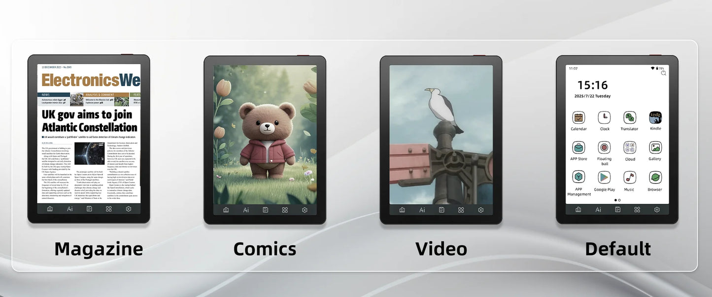 Bigme E-book Reader B6, 6-inch e-ink electronic book, 36-level front light, Android 14 OS built-in Google Play, 4+64GB ereader