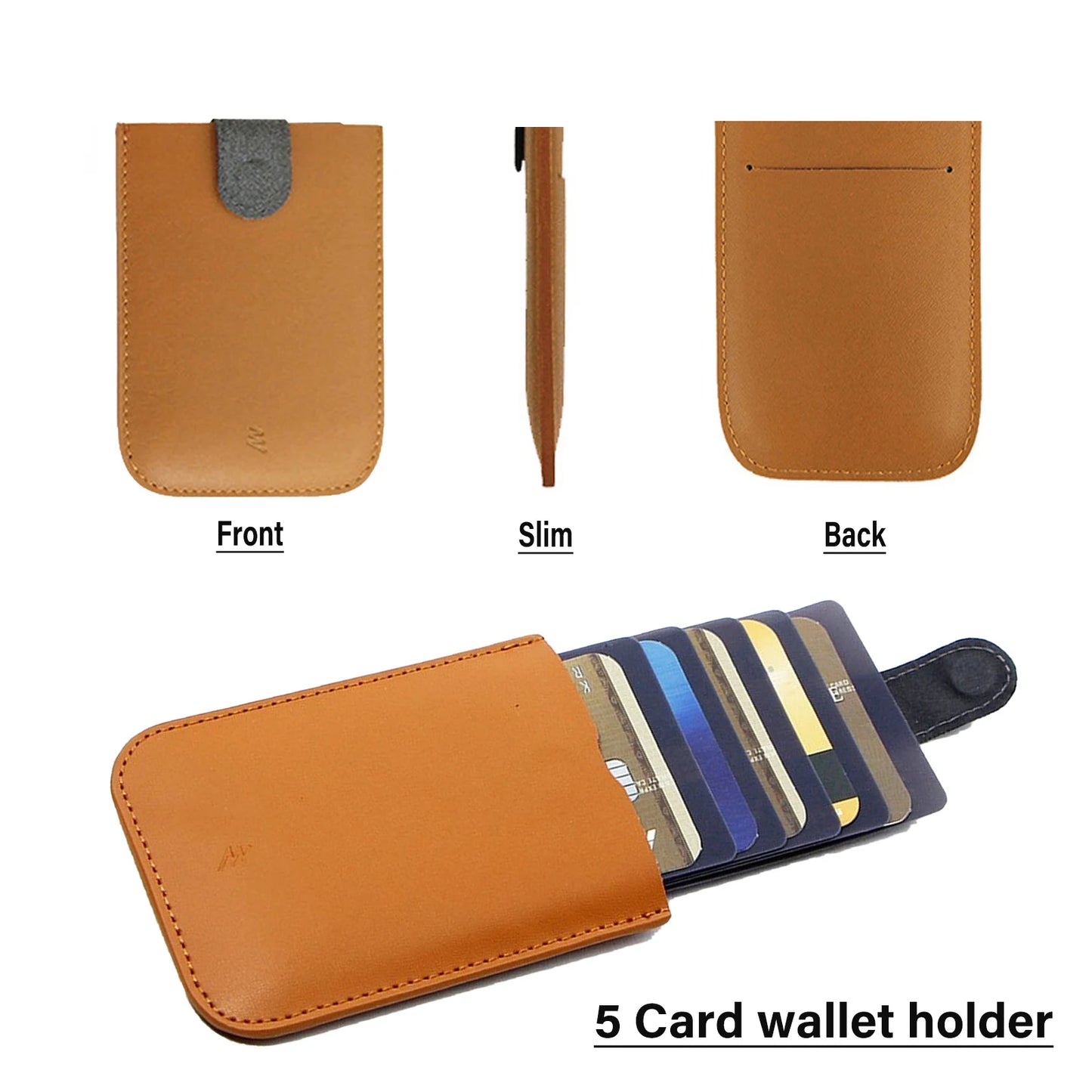 DAX V1 V2 V3 Leather Card Holder Mini Slim Portable Pulled Men Credit Card Wallet Color Gradient 5Card Money Purse Women Handbag