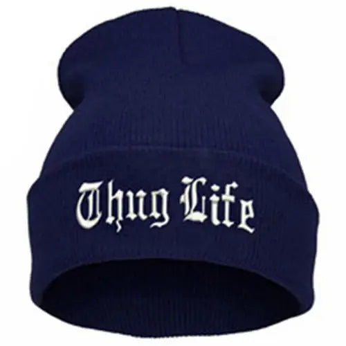 1pcs New West Beach Gangsta THUG LIFE Winter Warm Fashion Beanies Knitted Bonnet Skullies Caps Hip Hop Gorros Knit Hat Bonnets