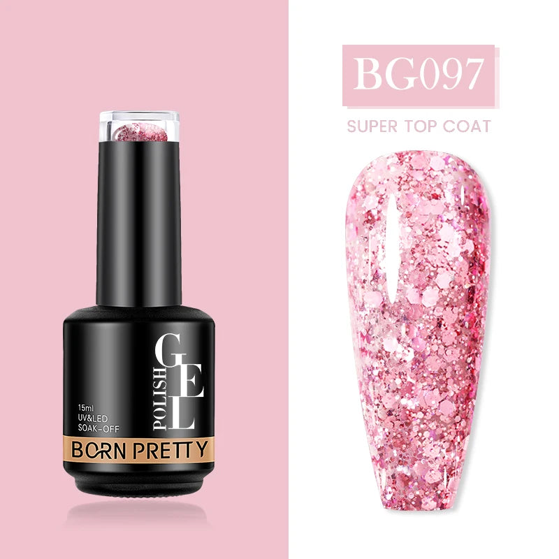 BORN PRETTY 15ML Jelly Purple Nail Gel Polish Transparent Colorful Translucent Pink Semi Permanent Soak Off Nail Art Gel Varnish