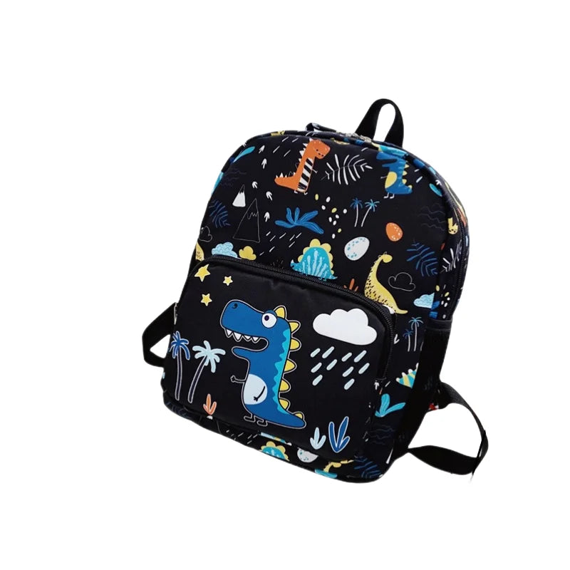 Nylon Waterproof Children's backpack, Cartoon Dinosaur/Unicorn Print, Suitable For Boys And Girls Aged 2-6
