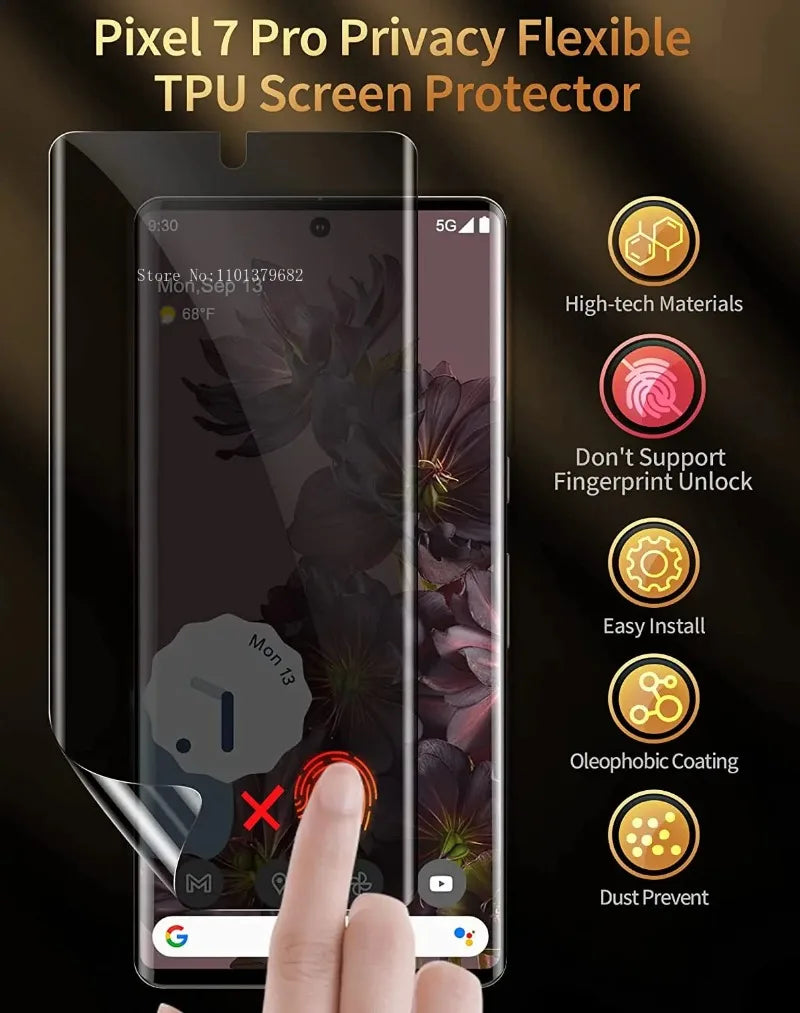 3PCS Privacy Hydrogel Film for Google Pixel 8 7 Pro Screen Protector For Google Pixel 6 6A 7A 8A Soft Protection Not Glass