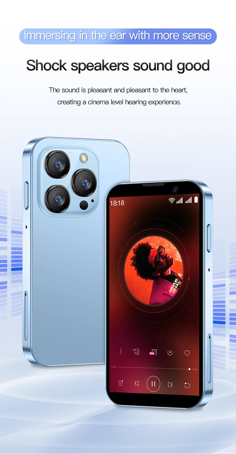 SOYES XS18 Pro Mini Smartphone 2GB RAM 16GB ROM Android8.1 3.0'' With Facial Recognition Dual SIM Standby 3G Network Small Phone