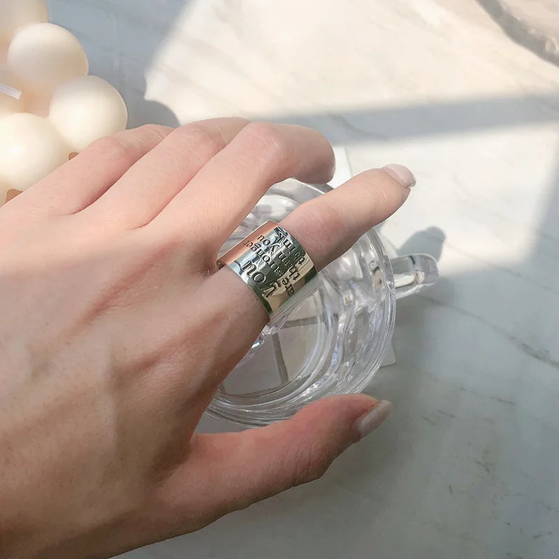 XIYANIKE Hip Pop Irregular Texture Wide Open Rings for Women Men Korean Fashion Punk Jewelry Couple Gift Party кольцо женское