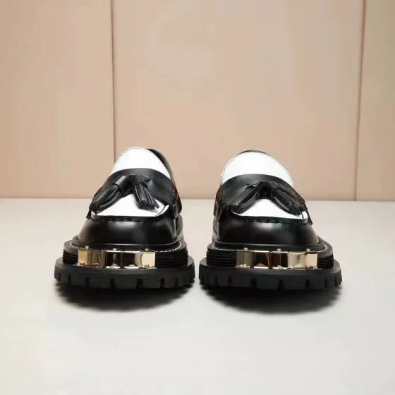 IOO Single Shoes 2025 Spring Winter Brand S Hundreds of Big Gold Teeth Tasseled Louboutins Mary Jane