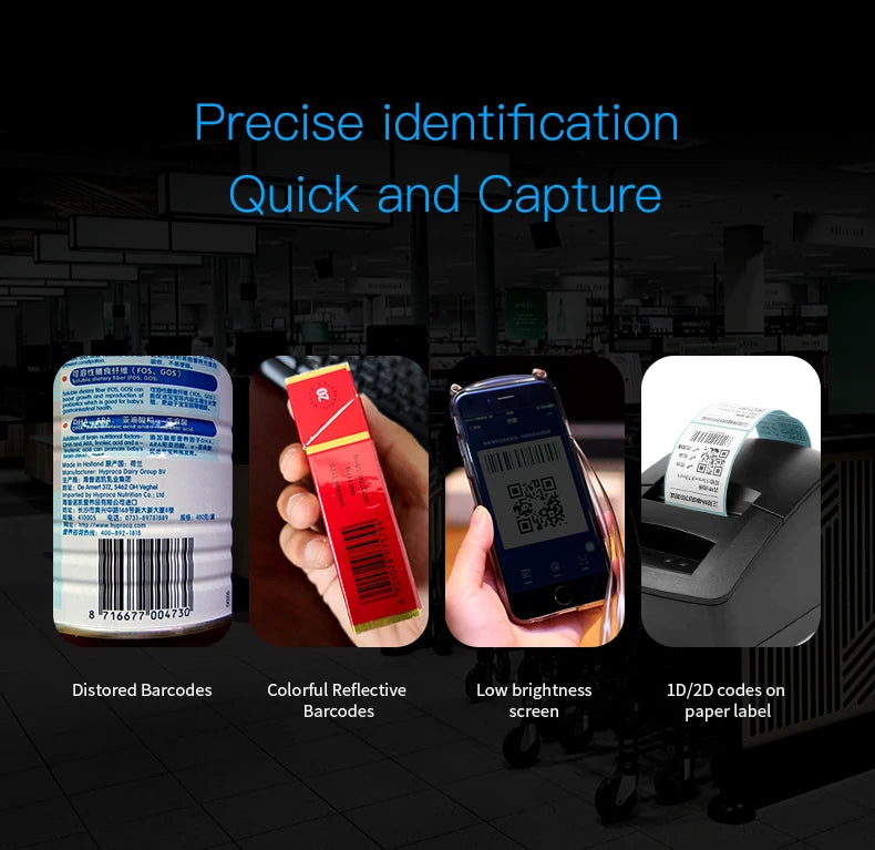 2D/1D OCR Barcode Scanner Handheld Portable Wired/Wireless Bluetooth With Base MRZ PDF417 Data Matrix for Passport Identity Card