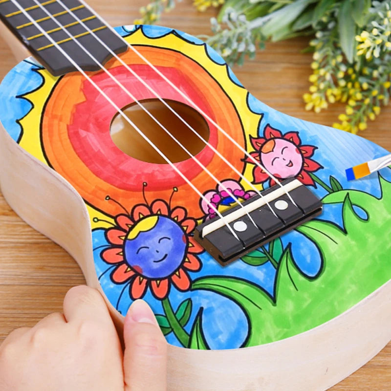 Wooden Ukulele Stringed Instrument for Beginner Musician Supplies 53.00X17.00X4.00cm Soprano Ukulele Beginner Kit Gig Bag