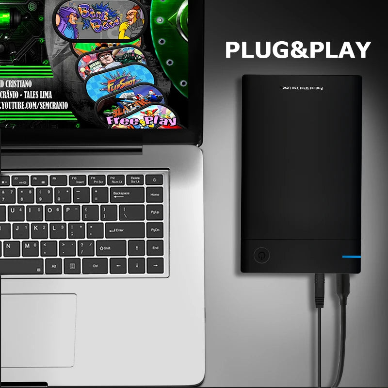 New Hyperspin Attraction Gaming HDD Retro Game Console with 100,000 Games for PS4/PS3/PS2/WII/WIIU Portable HDD for PC/Laptop