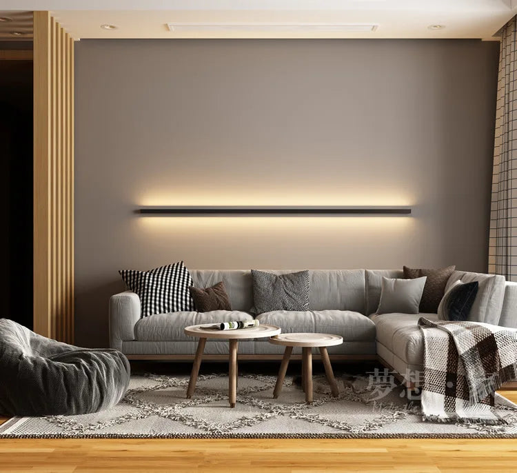 Modern Black LED Wall Lamp for Dining room Living Room Decoration LED Long Strip Wall Lights Staircase Corner Wall Lamp