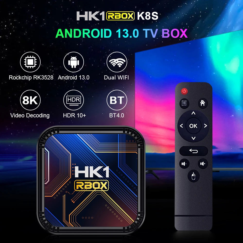 Android 13 Set Top Box RK3528 IPTV Smart TV Box Quad Core Cortex A53 8K Video 4K HDR10+ 2.4 5G Dual WiFi 6 BT 4.0 Media Player
