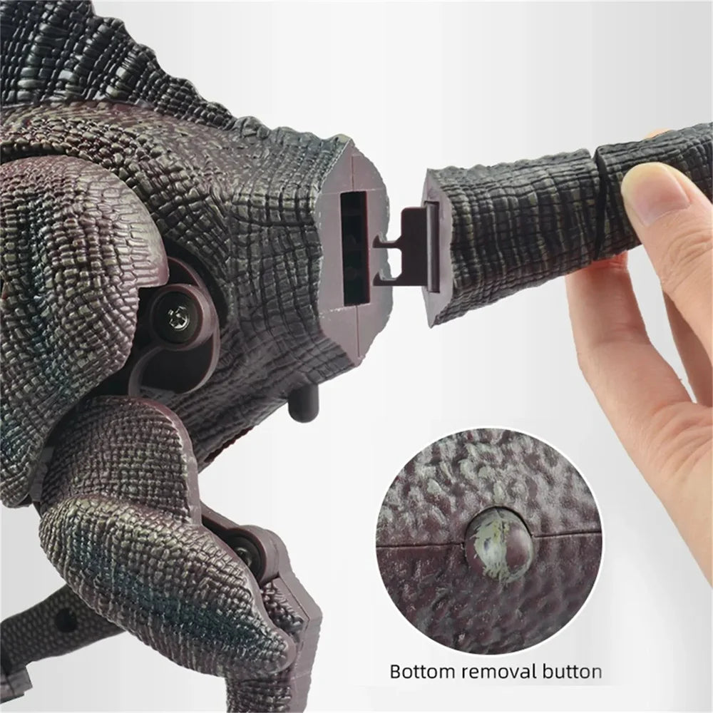 Remote Control Dinosaur Toys Kids RC Electric Walking Jurassic Dinosaur Simulation Velociraptor Toy With LED Light and Roaring