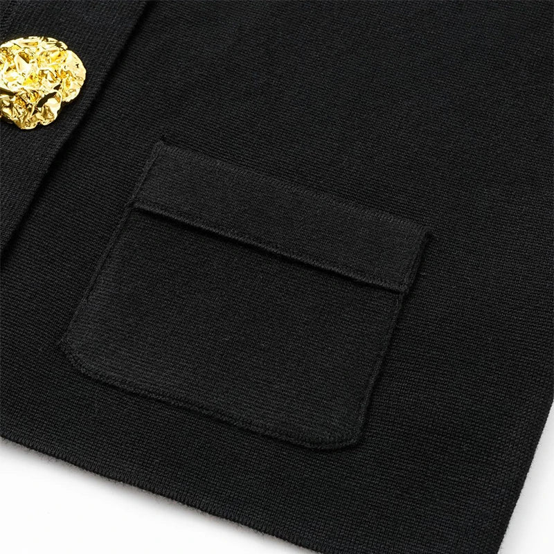 Luxury Designer Brand V-neck Knit Cardigan Sweater Coat Women Tops Fashion Elegant Chic 2024 Spring Autumn Clothing Y2k Clothes