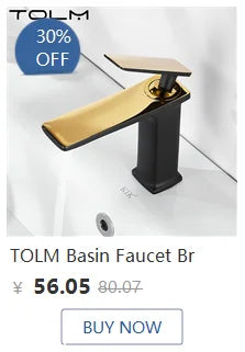 TOLM Chrome White Basin Faucet Deck Mounted Waterfall Bathroom Vessel Sink Mixer Tap Single Handle Hot Cold Water Tap