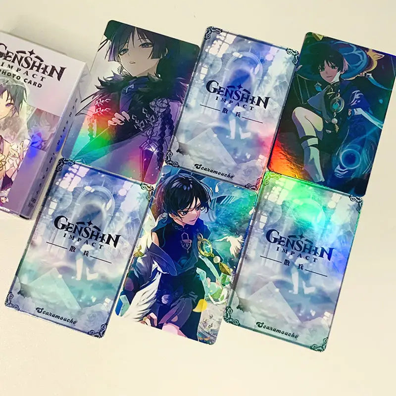 Hot Game Impact 50PCS/Set Decor Laser Lomo Card Photocard HD Double-sided Small Album Photo Card For Fans Collection Postcard