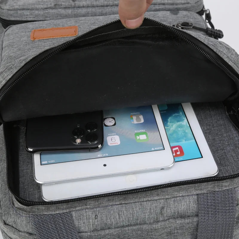 Fashionable Unisex Three-Piece Shoulder Bag Crossbody Chest Bag Lightweight Waterproof Computer Backpack Pure Colour Oxford Mate