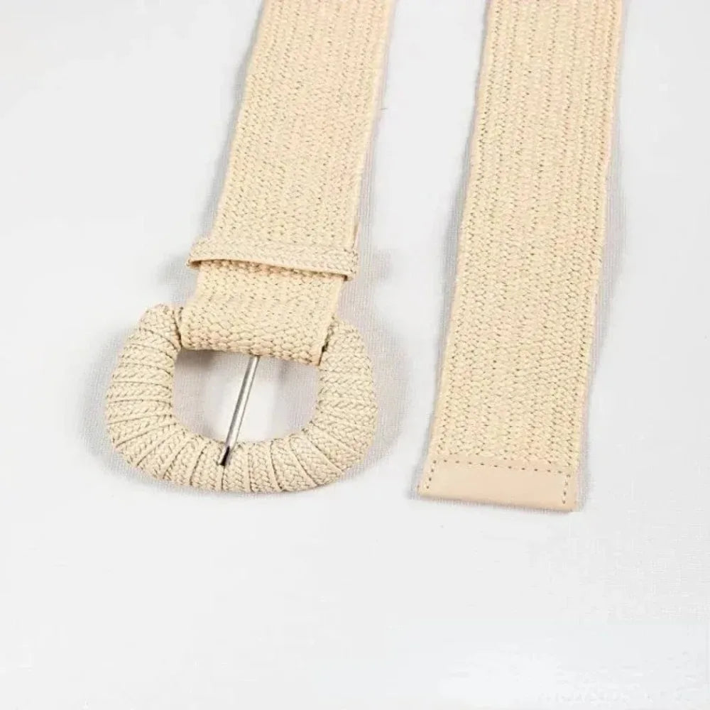 100cm New Retro Women Summer Pin Buckle Belts Fashion Female Braided Wide Belts Designer Woven Elastic PP Straw Girls Waistband