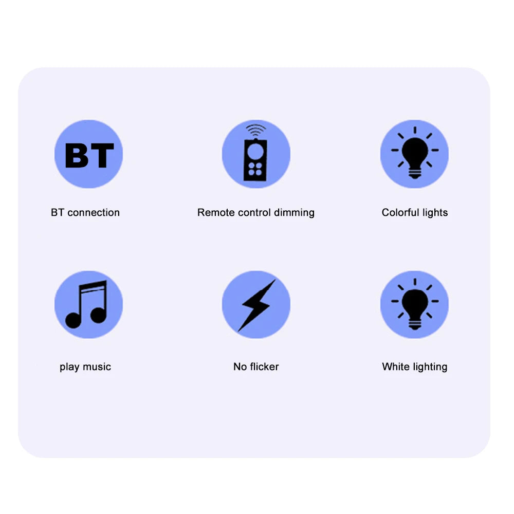 1500Lumens Led 6500k Ambient Music Light, Bluetooth Music Fan Colorful Projection Light, Music Speaker Sync Color Changing Light