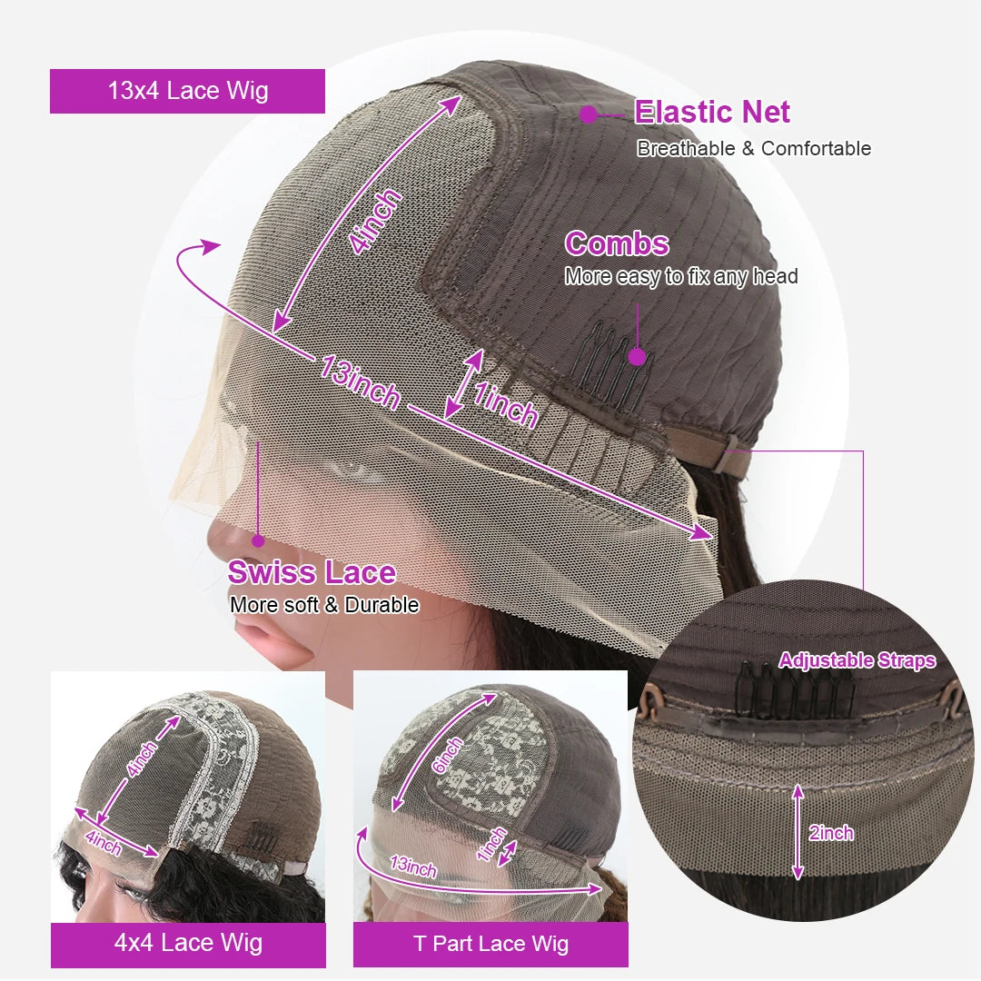 Brazilian 13x4 Transparent Jerry Curly Lace Front Human Hair Wig Water Wave Lace Frontal Wigs Pre Plucked Deep Wave Frontal Wig