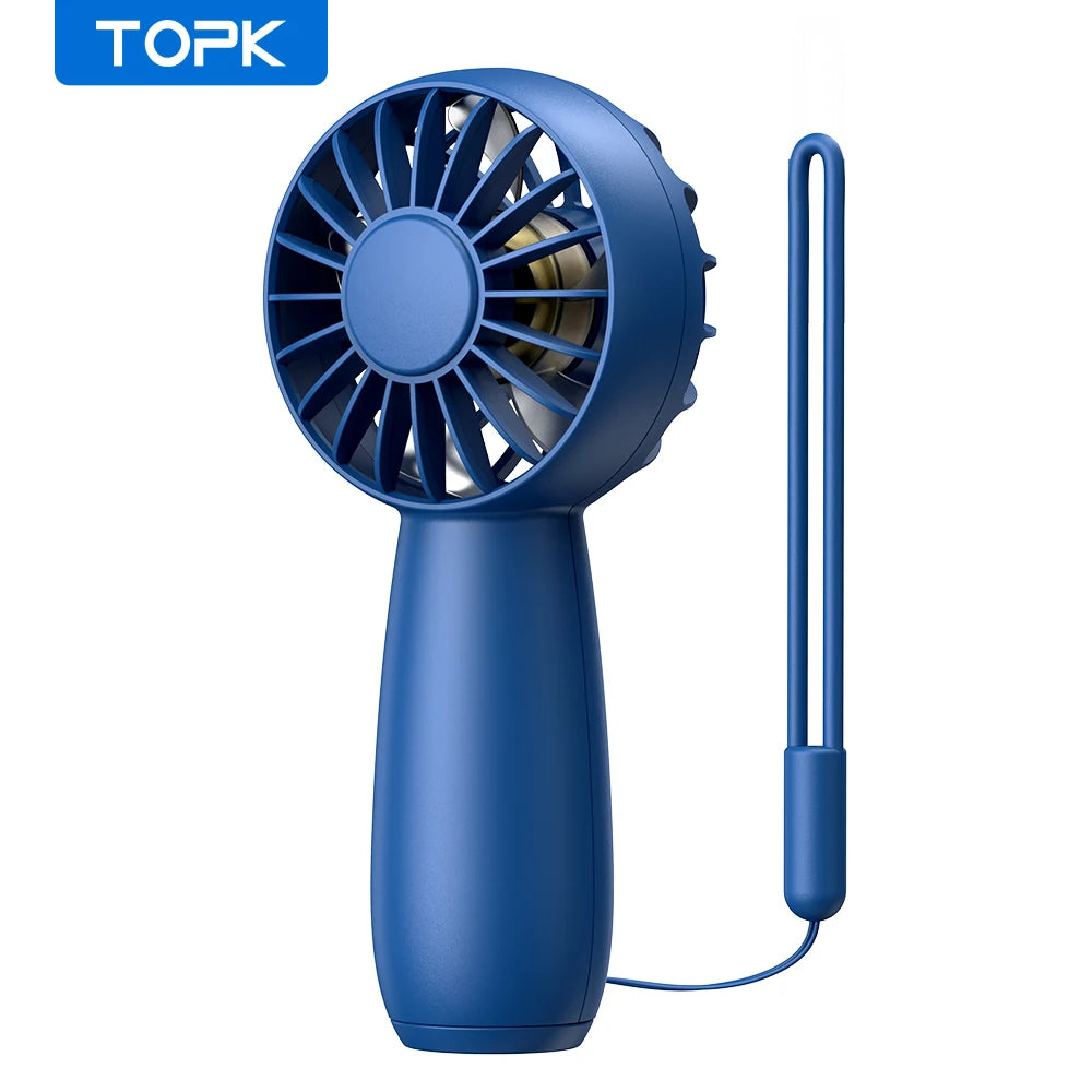 TOPK K20 Mini Portable Fan Powerful Handheld Fan Rechargeable,3 Speeds Personal Small Hand Fan for Travel Makeup Eyelash Fan