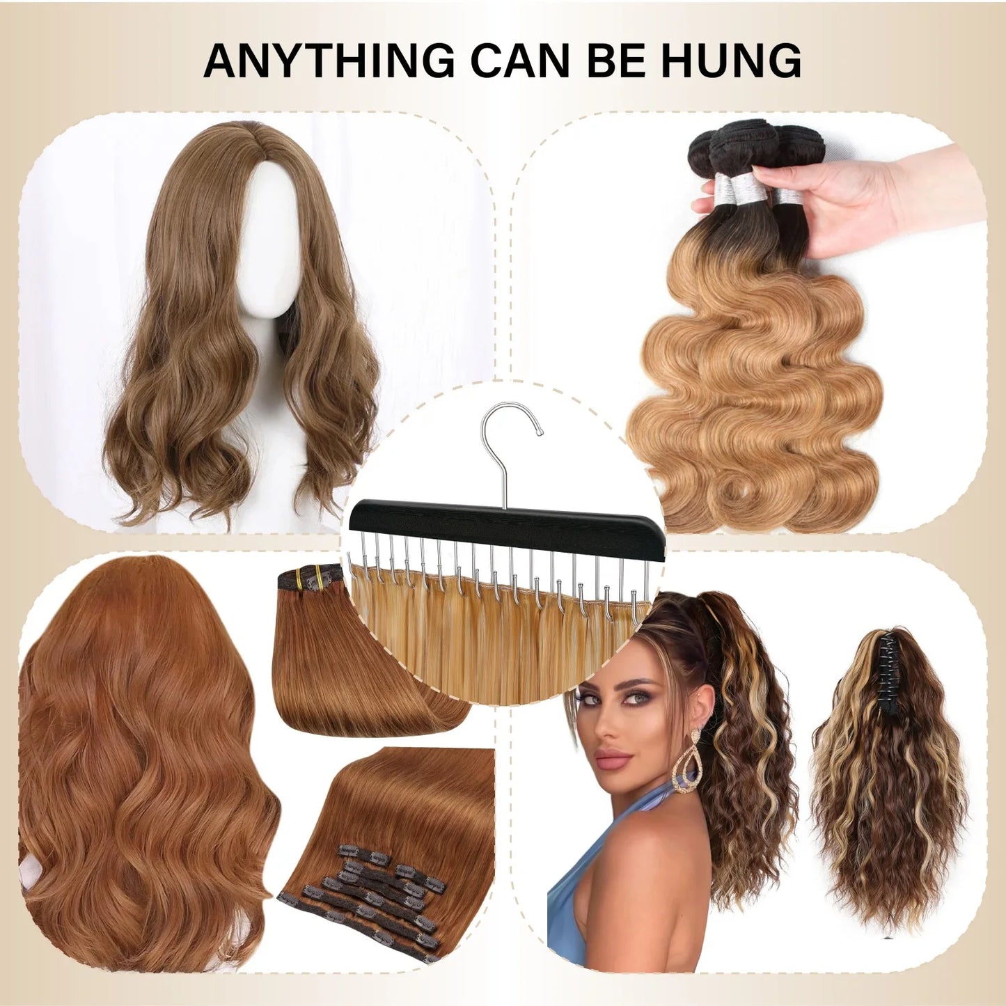 Leeons Hair Extension Holder For Hair Extensions Hanger Braid Rack Organizer Hair Extension Holder For Washing In Shower