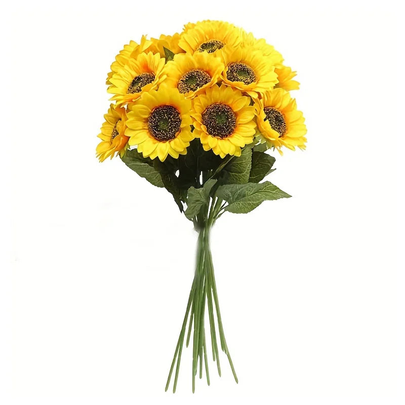 6pcs Artificial Flowers Sunflower Decorative Bouquet Silk Flowers for Party Table Decoration Fake Flowers Wedding Home Decor