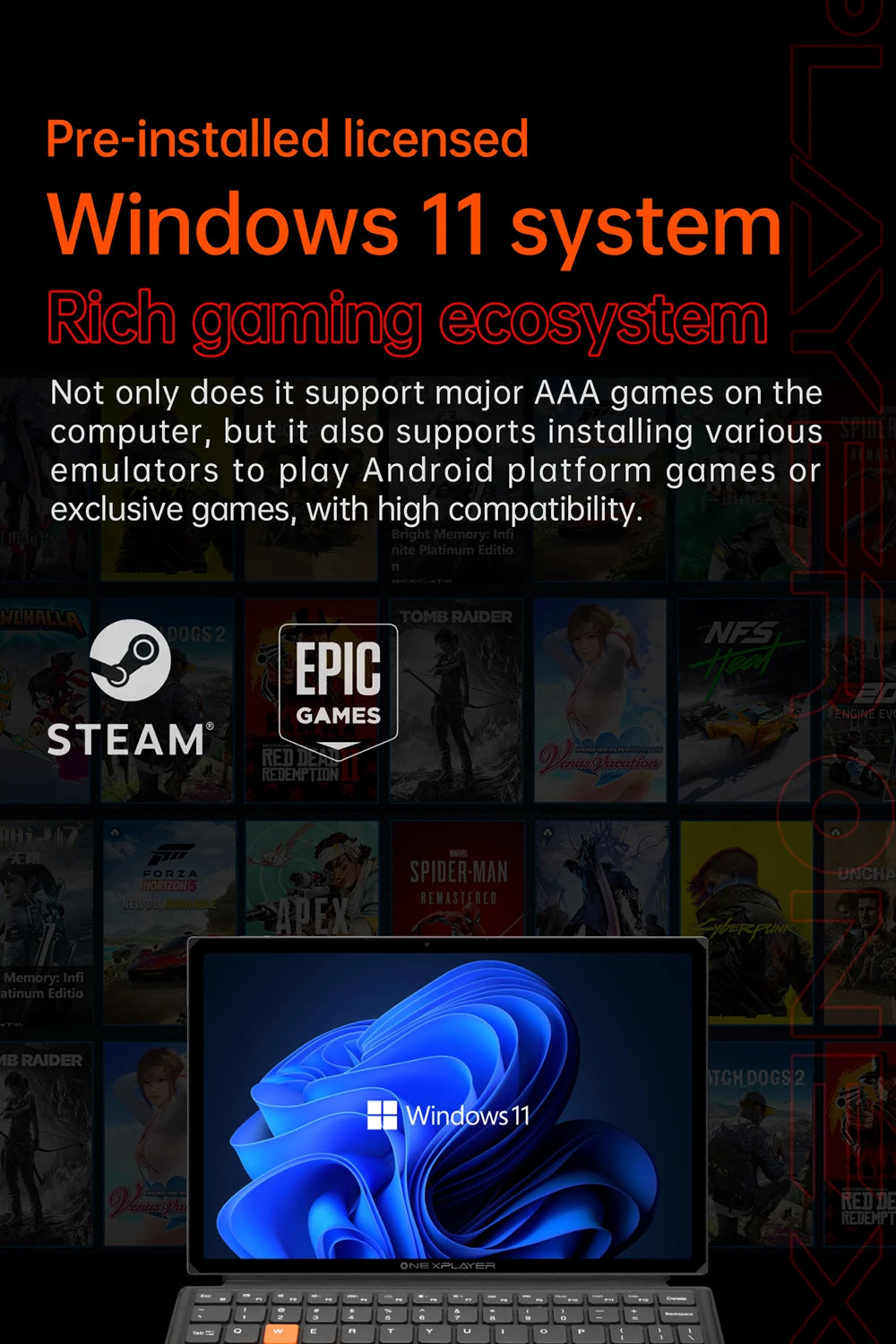 OneXPlayer X1 PRO AMD Ryzen AI 9 HX370 /8840U Laptop Tablet 3 IN 1 PC Game Console 10.95" Windows Handheld Controllers Computer