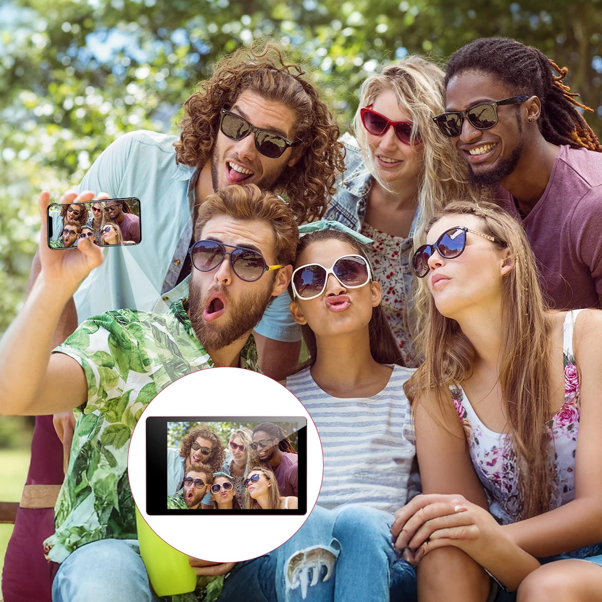 Wireless Magnetic Mount Vlog Selfie Monitor Screen Phone Rear Camera Selfie WiFi Bluetooth Connection for Selfie Live Vlog