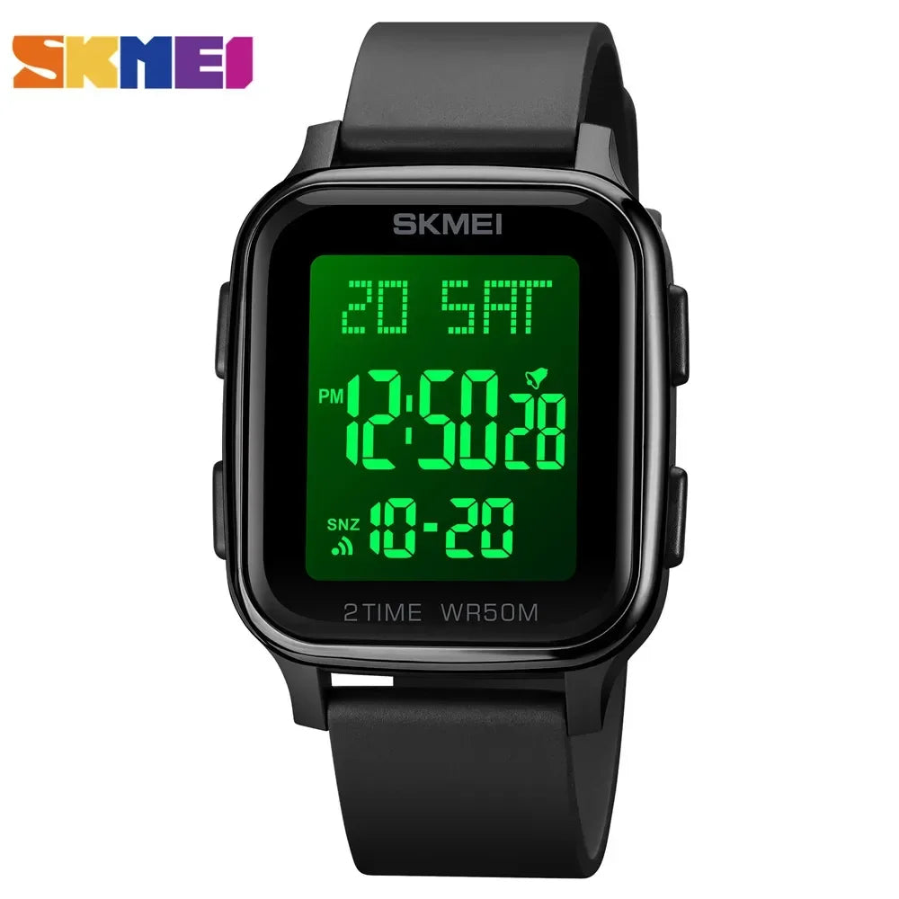 SKMEI 1858 Sports Watch for Men Waterproof Countdown Electronic LED Display Digital Wristwatches Mens Clock Reloj Hombre 1859