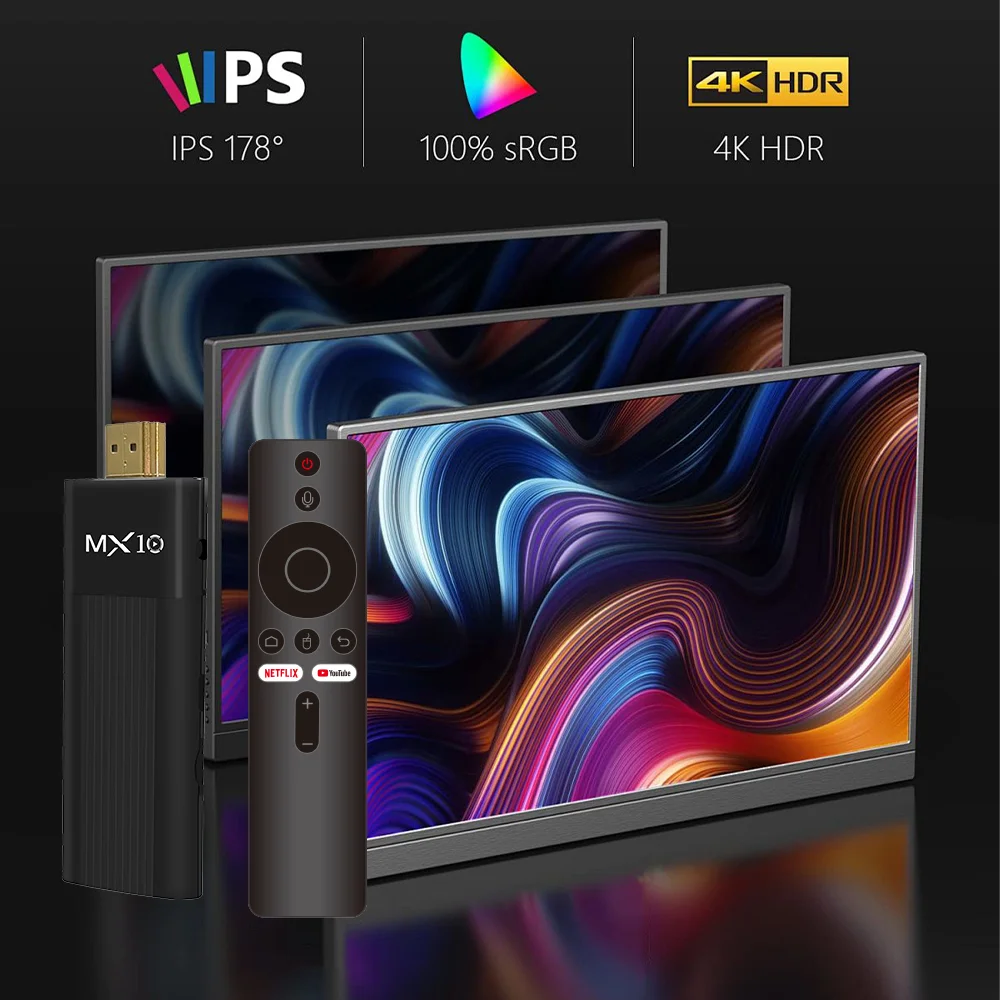 MX10 F3 Android 13 TV Stick HDR Set Top OS 4K 1080P H313 ATV Smart TV Sticks For Google YouTube Smart Media Player