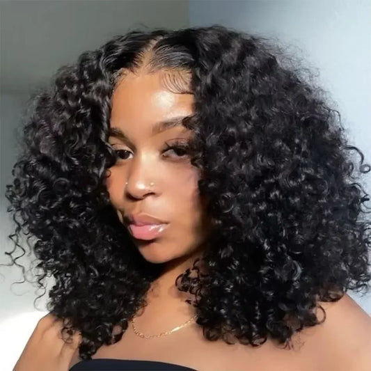 Brazilian Curly Short Bob 13x4 HD Lace Frontal Wigs 220% Deep Water Wave 4x4 Lace Front Wig 100% Human Hair For Women 14 16 Inch