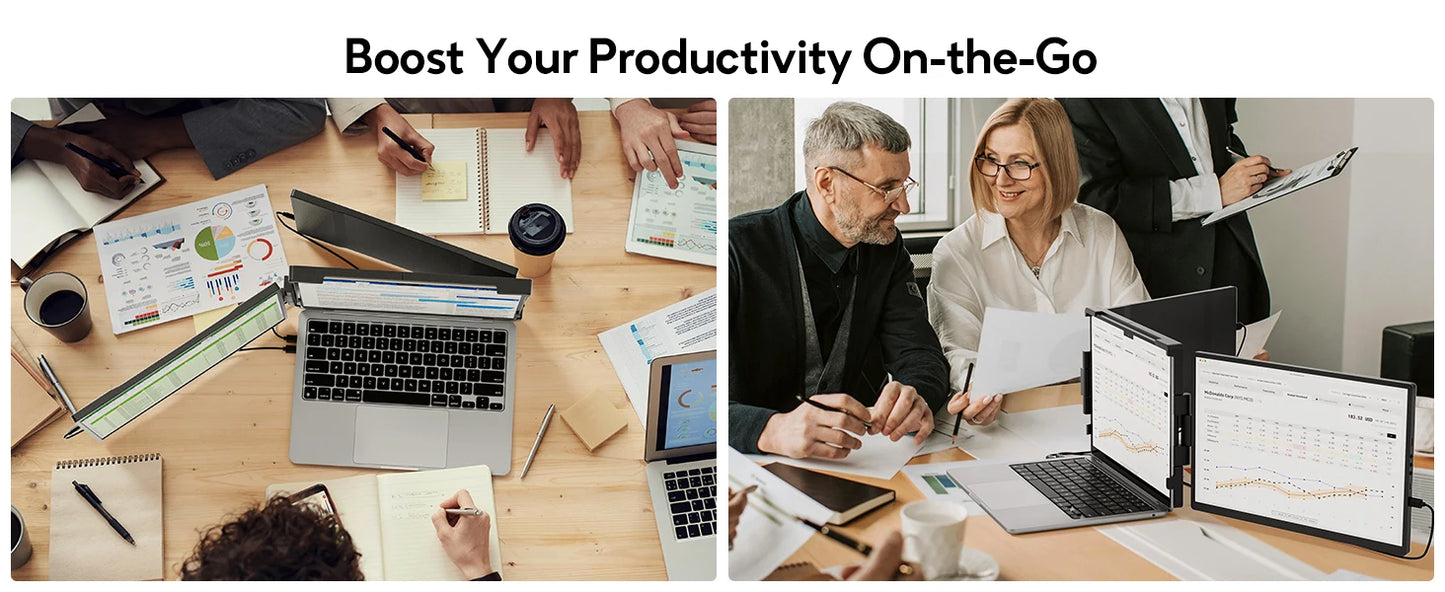 Dopesplay 14.1inch Laptops Screen Extender Triple Dual FHD 1200P IPS Portable Monitors For Windows Macbook Chrome 13.3-17.3 inch