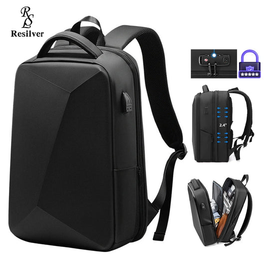 15.6inch Laptop Backpack Expandable Hard Shell Bag TSA Anti-theft Waterproof mochilas de hombre USB Charging Business Travel Bag