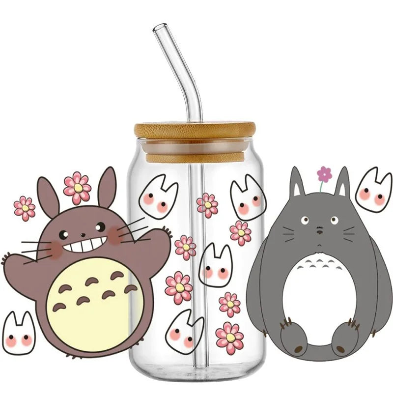 Miniso Japanese Animation UV DTF Cup Wrap Cartoon Cute Transfer Stickers Decal for 16oz Libbey DIY Waterproof Sticker