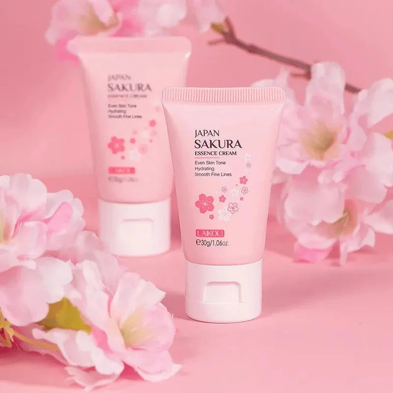 Sakura Whitening Essence Face Cream Anti-Aging Moisturizer Wrinkle Remover Remove Dark Spots Shrink Pore Brighten Glow Skin Care